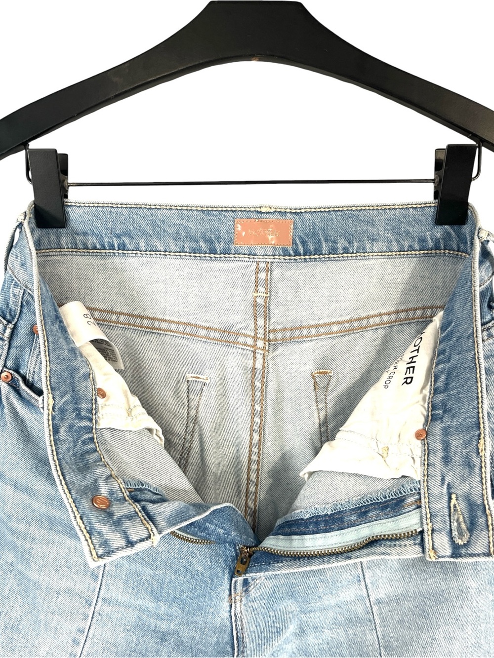 Mother Denim Insider Crop Pointy Fray Jeans size 28 in Lets Get it Together Wash - Picture 9 of 13